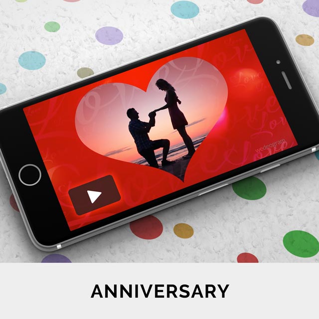 Make Sweet and Romantic wedding anniversary video greetings for spouse or friends