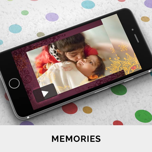 Share your photos and precious memories with friends in a personalised slideshow or video greeting