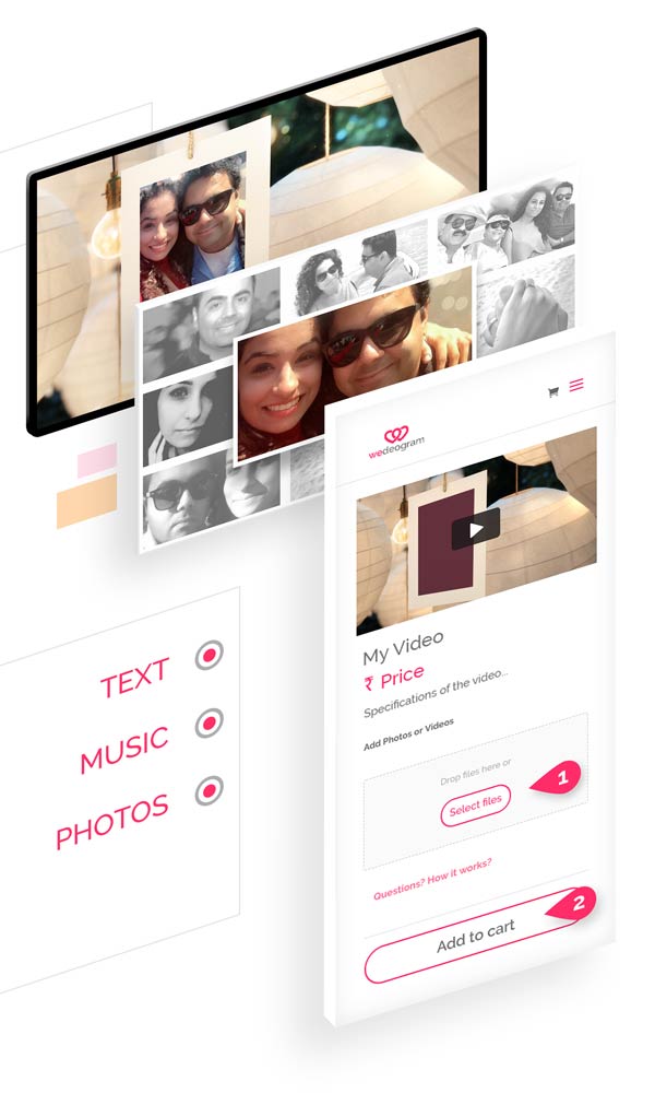 Customise Celebration Of Love Easily Customise Celebration-of-love Wedding Invitation Video with photos, text and more at wedeogram