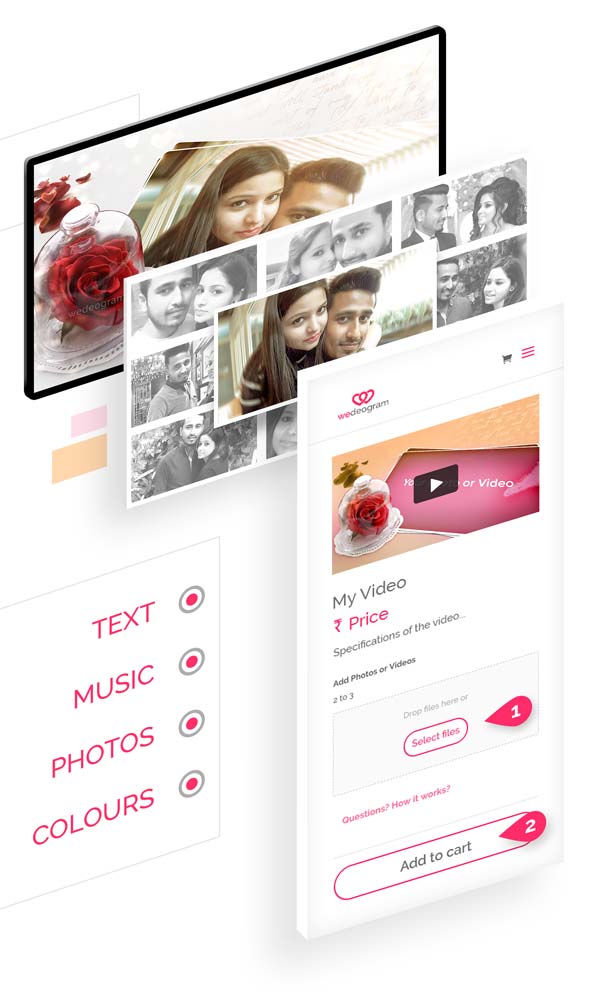 Customise Classic Wedding Invitation Video 3 simple steps to Customise Classic Wedding Invitation Video with photos, text and more at wedeogram