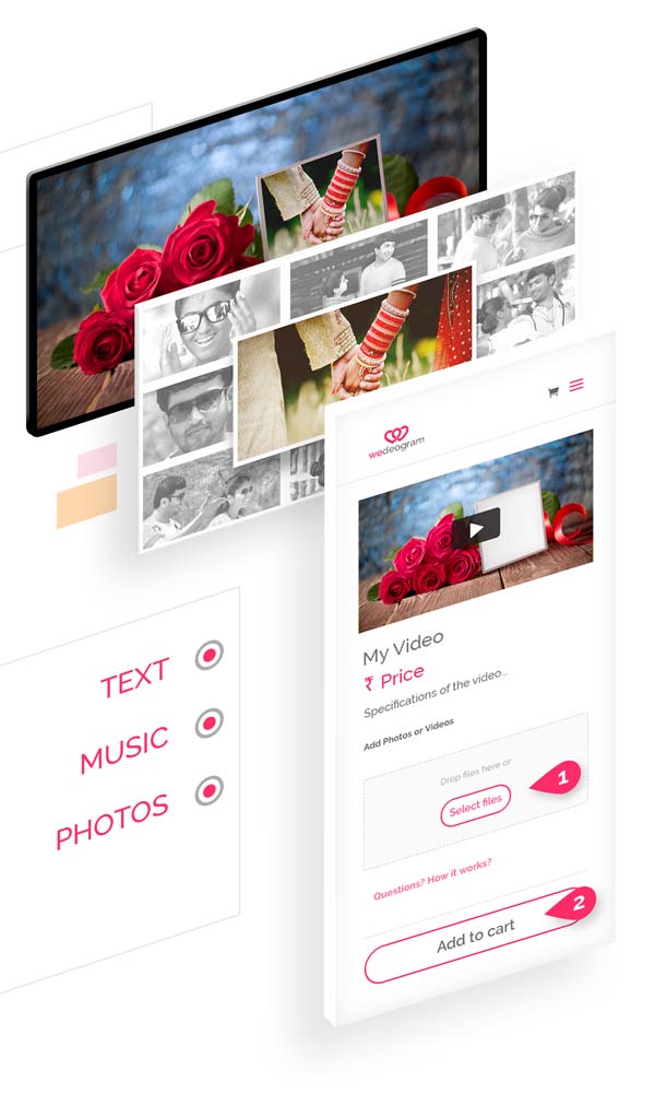 Easily Customise Eternal Wedding Invitation Video with photos, text and more online