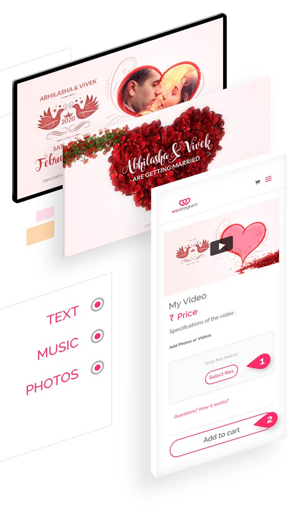 Customise Fragrant Wedding Invitation Video with photos, text