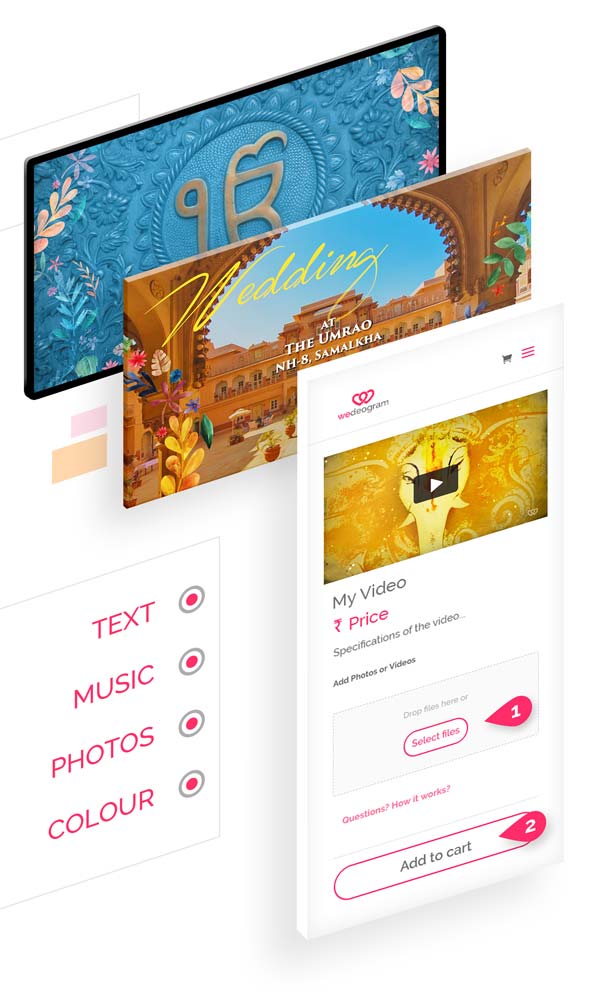 Easily Customise Traditional Wedding Invitation Video with photos, text and more