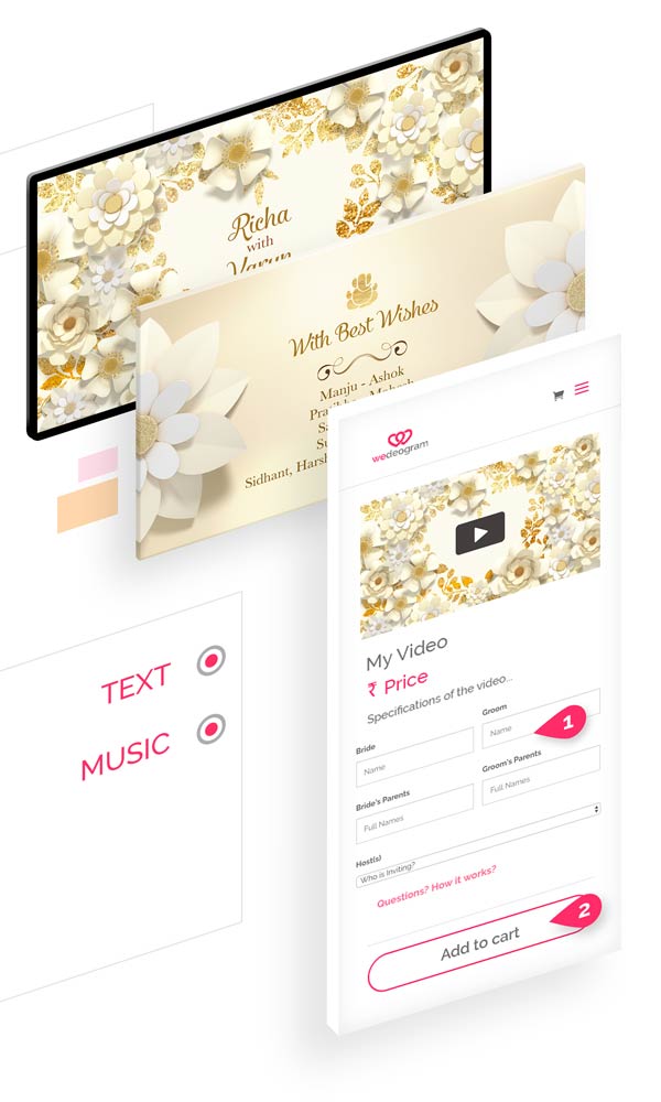 Customise Classic Wedding Invitation Video 3 simple steps to Customise Classic Wedding Invitation Video with photos, text and more at wedeogram