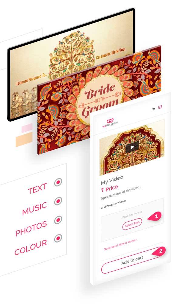 Easily Customise Traditional Wedding Invitation Video with photos, text and more